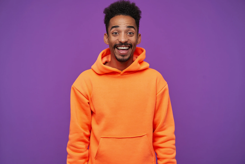 Orange and purple hoodie online